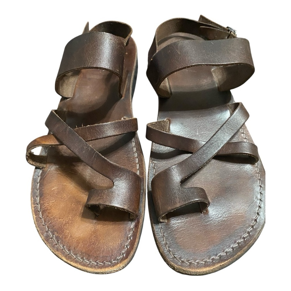 Jerusalem Sandals Brown Leather Sandals for Men 13 1/2